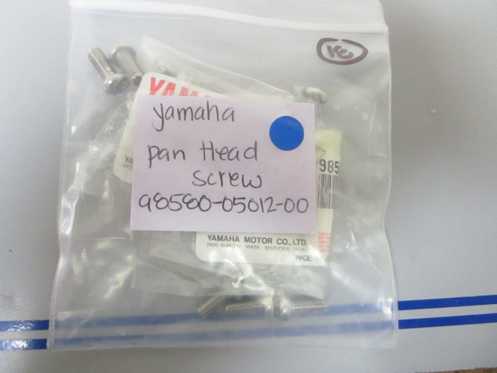 *NEW OEM* 0810 Yamaha Pan Head Screw 98580-05012-00