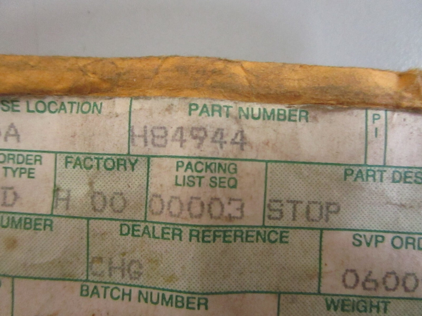 *NEW OEM* 0820 John Deere Plate H84944