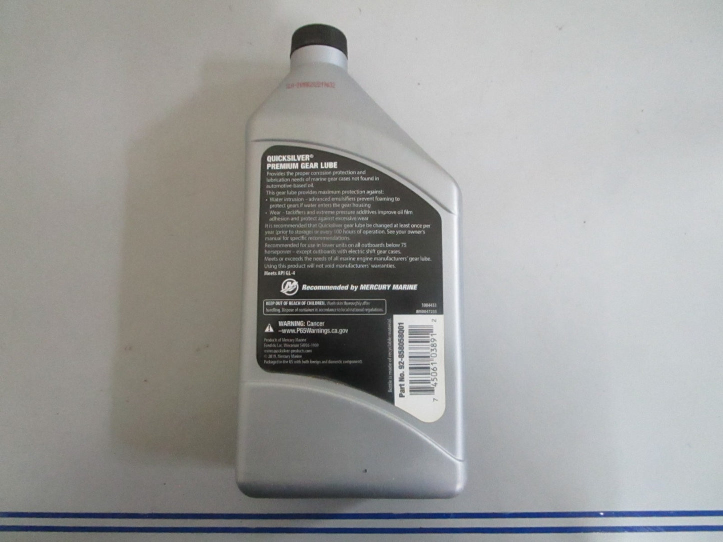 *NEW OEM* 0820 Mercury Quicksilver Premium Gear Lube 92-858058Q01