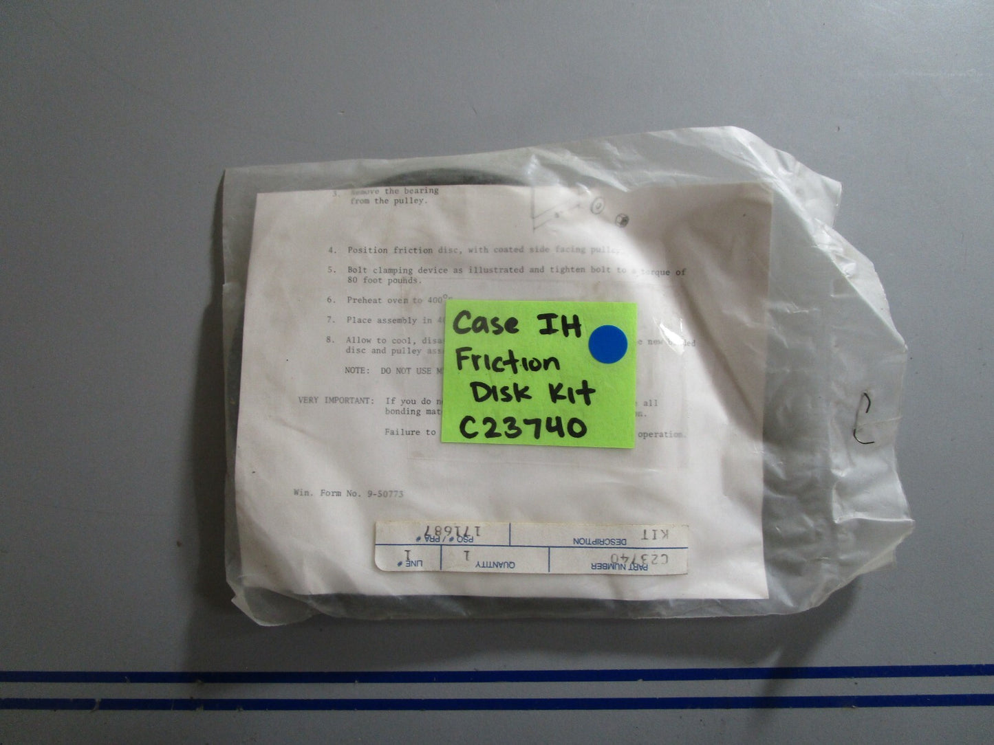 *NEW OEM* 0810 Case IH Friction Disk Kit C23740