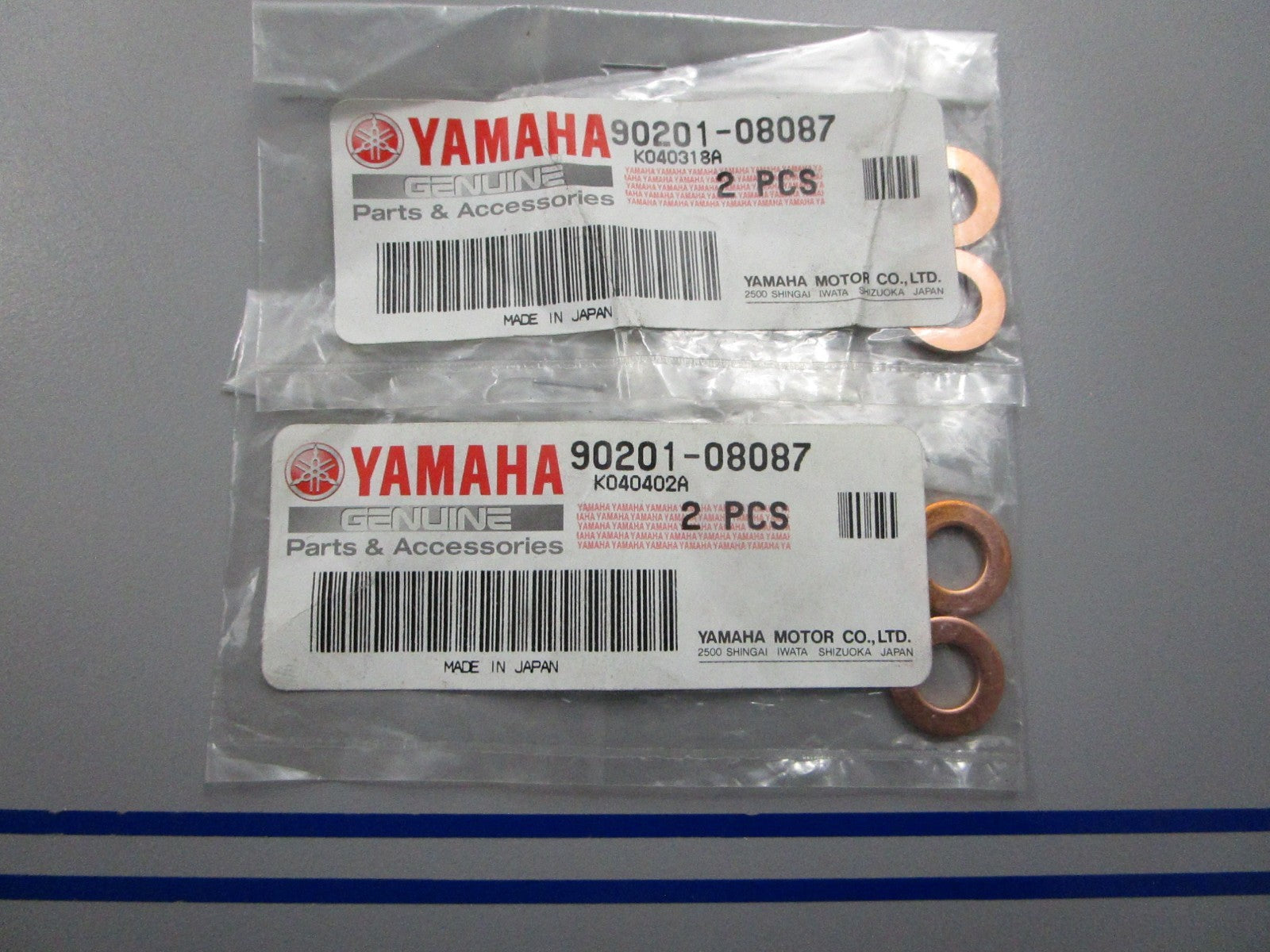 NEW OEM (LOT OF 4) 90201-08087-00 Yamaha Washer 0810