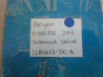 *NEW OEM* 0820 Goyen Industrial 0-150PSI 24V Solenoid Valve 12BWJ2-DC-A