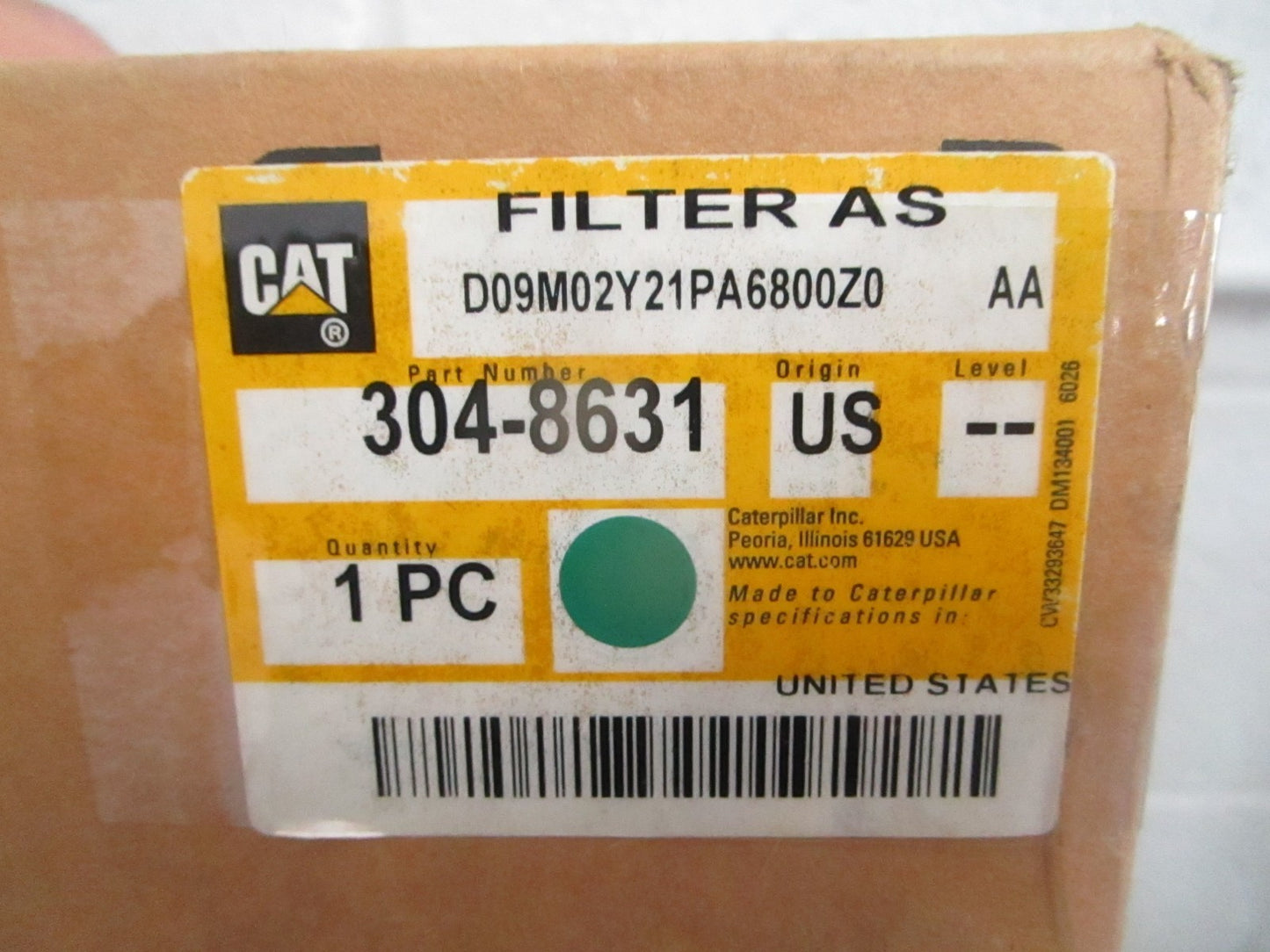 CAT 304-8631 Air Filter Assembly Primary Caterpillar Heavy Equip NEW OEM 0820