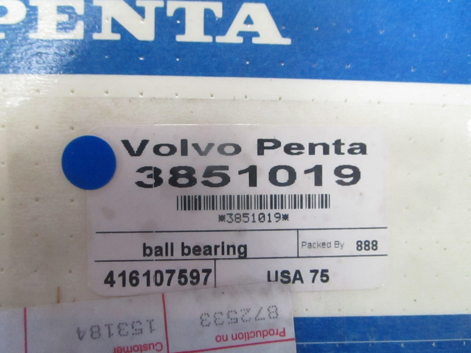 *NEW OEM* 0720 Volvo Penta Ball Bearing 3851019
