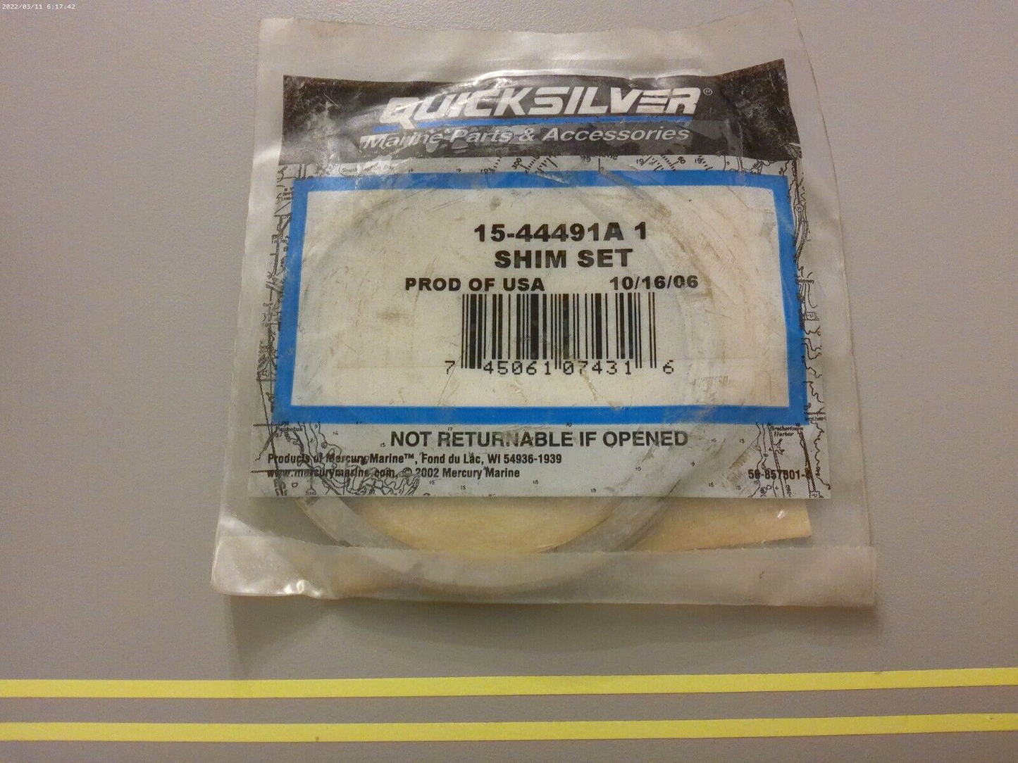 *NEW OEM* 0810 Mercury Quicksilver Shim Set 15-44491A1