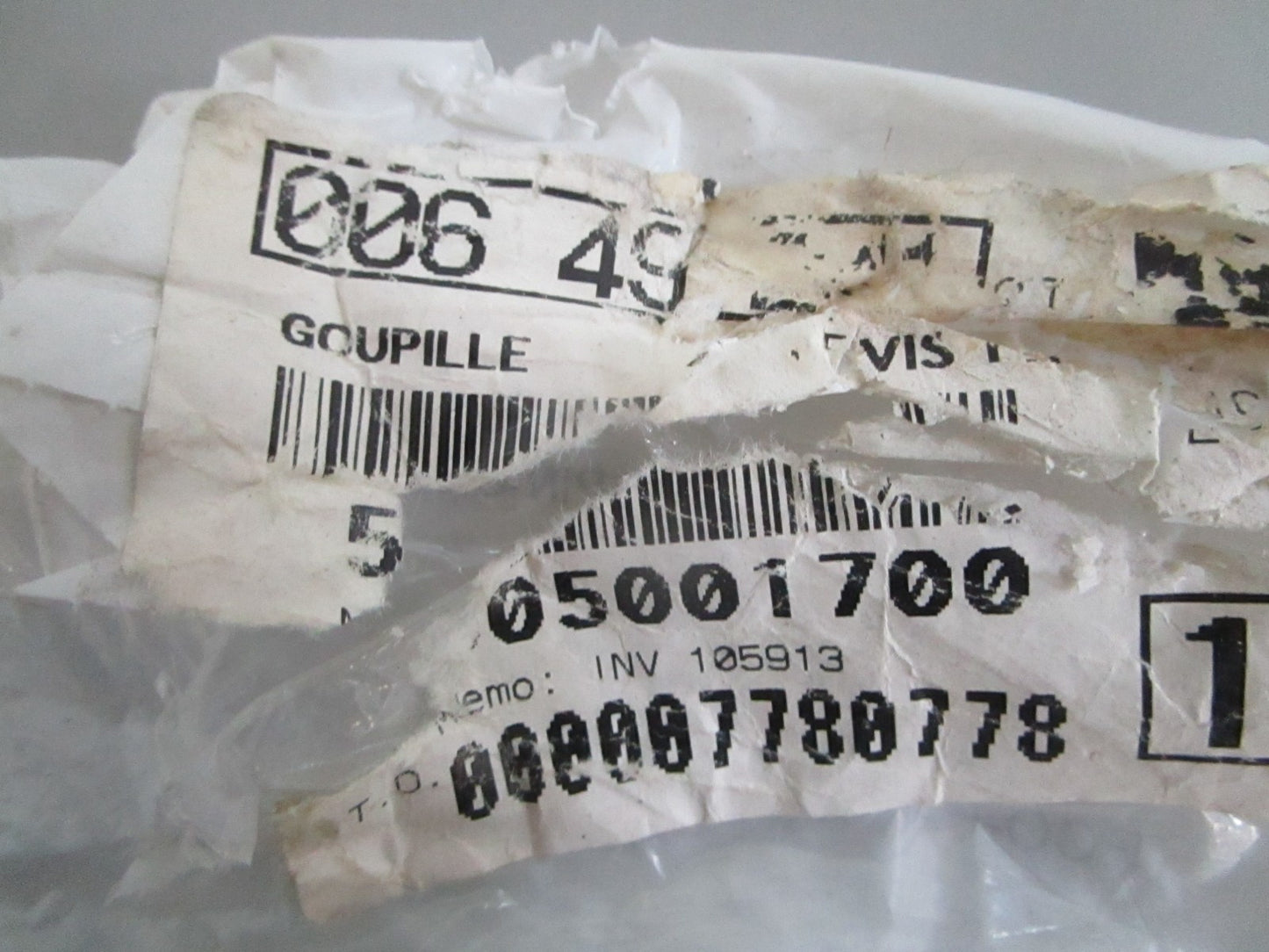 NEW OEM (LOT OF 5) 505001700 Ski-Doo Clevis Pin 0820