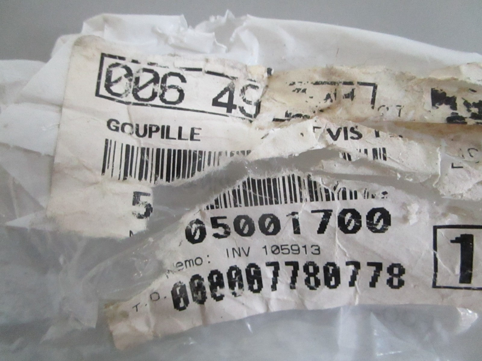 NEW OEM (LOT OF 5) 505001700 Ski-Doo Clevis Pin 0820