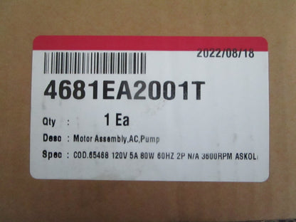 NEW OEM 4681EA2001T LG AC Motor Pump Assy 0820