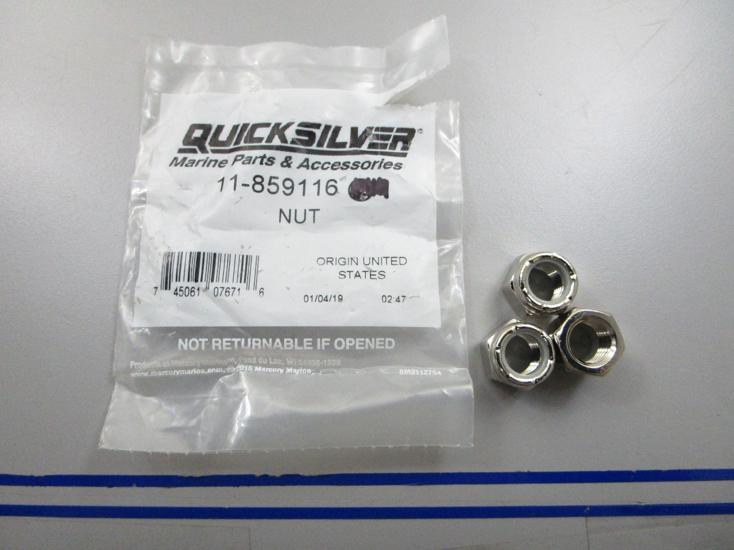 *NEW OEM* (LOT OF 3) 0810 Mercury Quicksilver Nut 11-859116