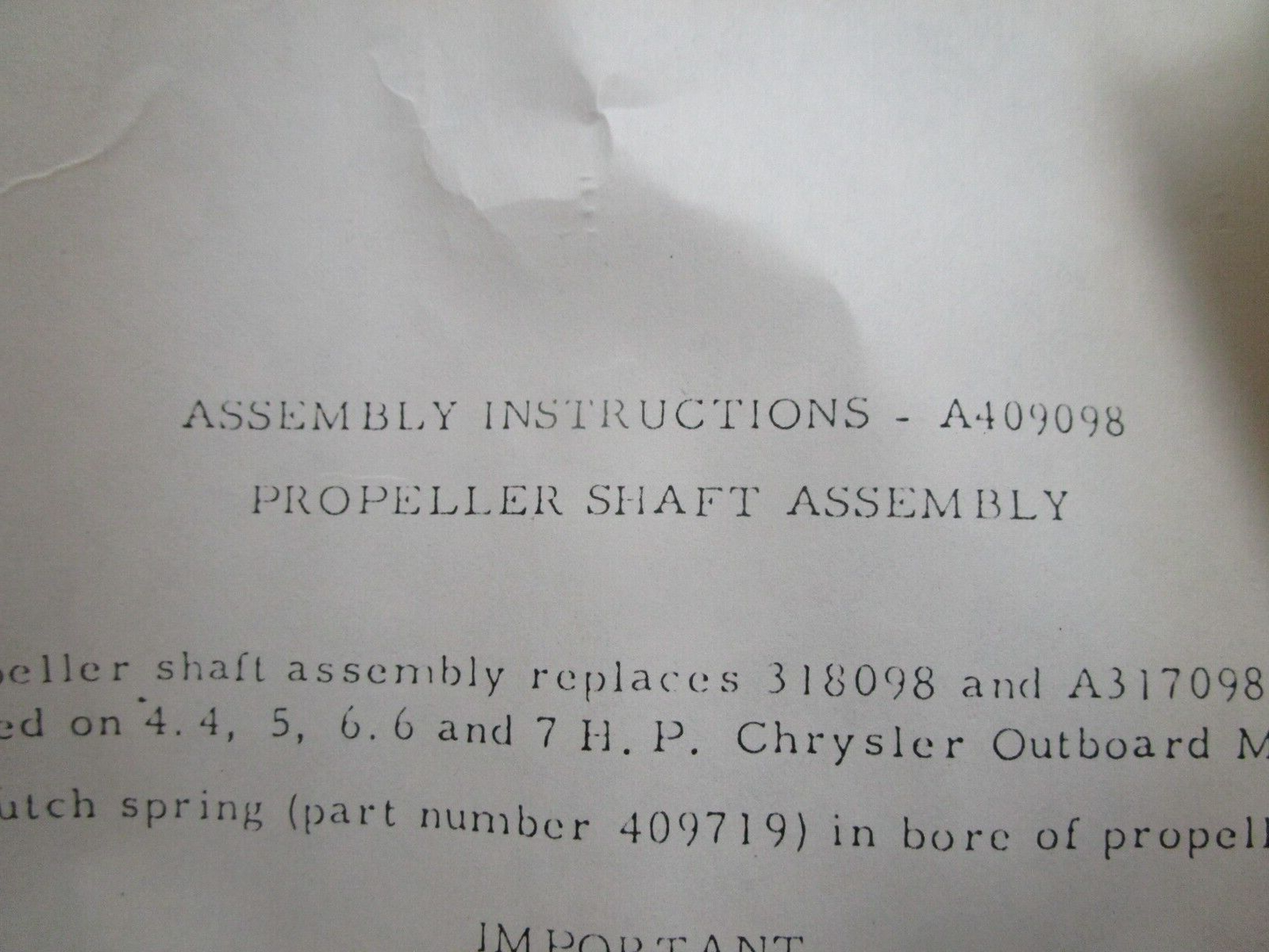 *NEW OEM* 0820 Mercury Force Prop Shaft FA409098