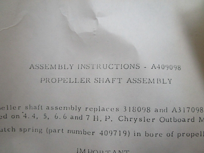 *NEW OEM* 0820 Mercury Force Prop Shaft FA409098