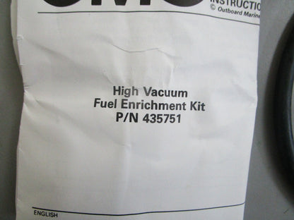 *NEW OEM* 0820 OMC Johnson Evinrude Fuel Enrichment Kit 435751 0435751