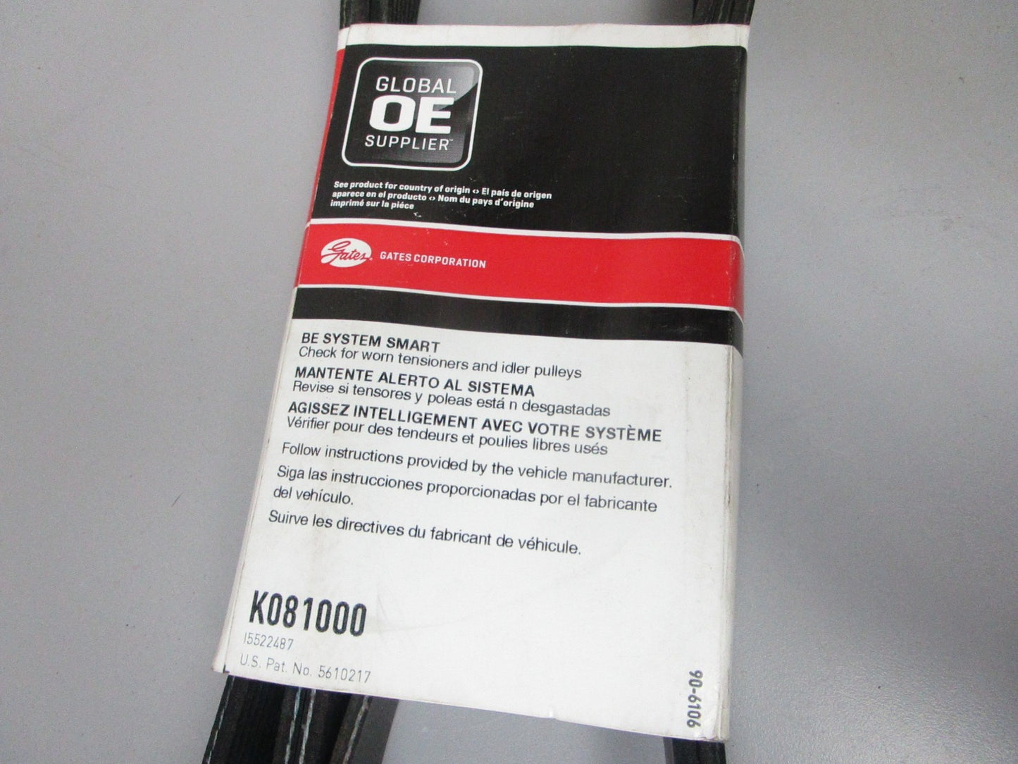 NEW K081000 Gates Micro-V 1-3/32" x 100 ⅝" Serpentine Belt 0720
