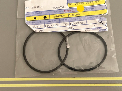 *NEW OEM* (LOT OF 2) 0810 OMC Johnson Evinrude O-Ring 354759 0354759