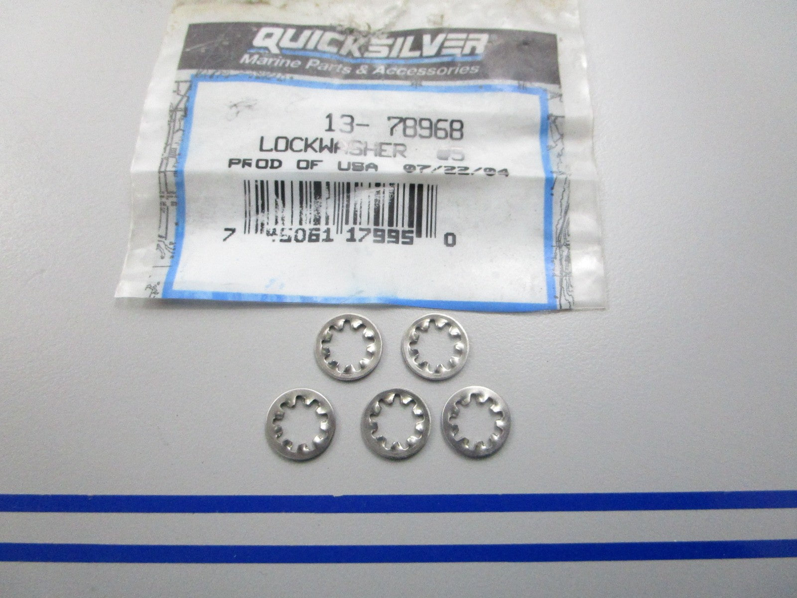 NEW OEM (LOT OF 5) 13-78968 Mercury Quicksilver Lockwasher 0810