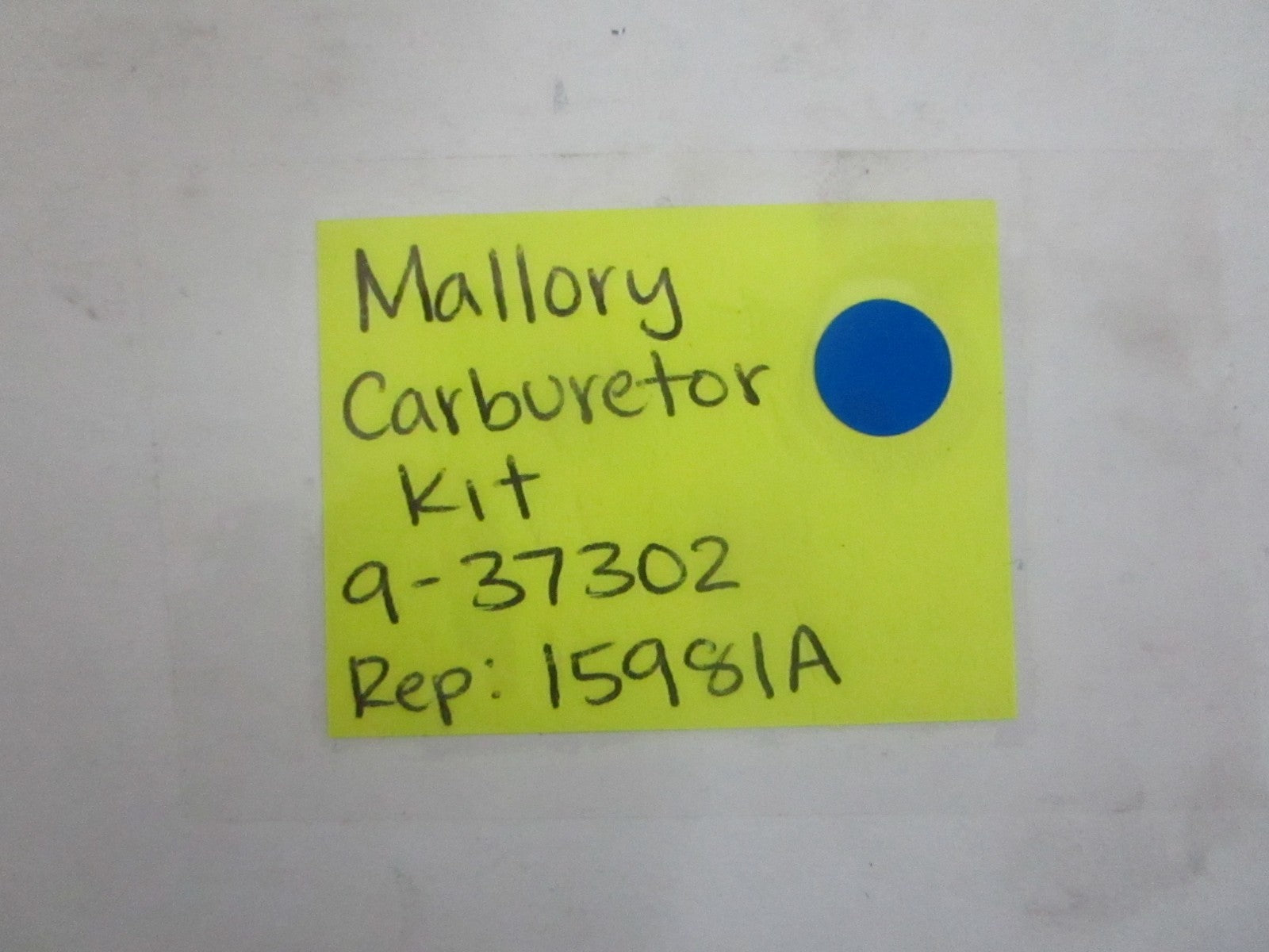 *NEW* 0820 Mallory Carbretor Kit 9-37302 Replaces: 15981A