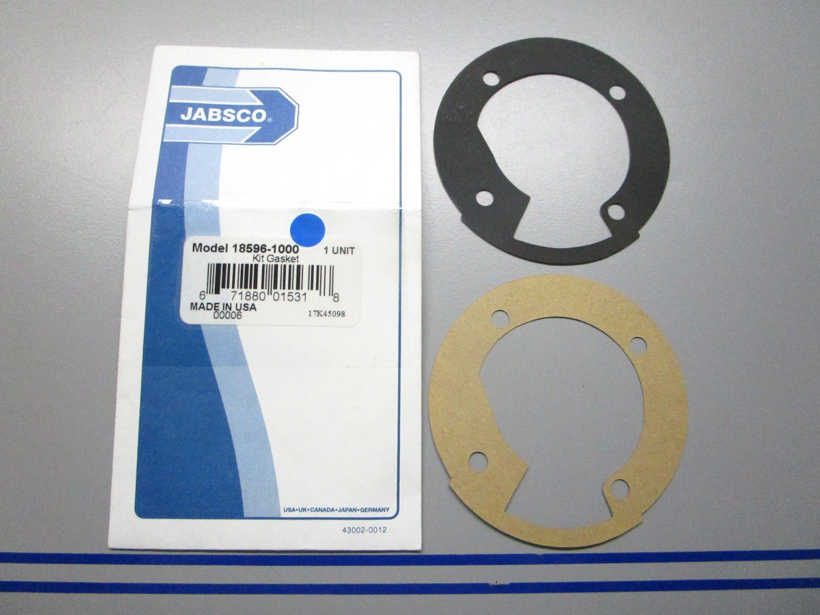 *NEW* 0810 Jabsco Gasket Kit 18596-1000