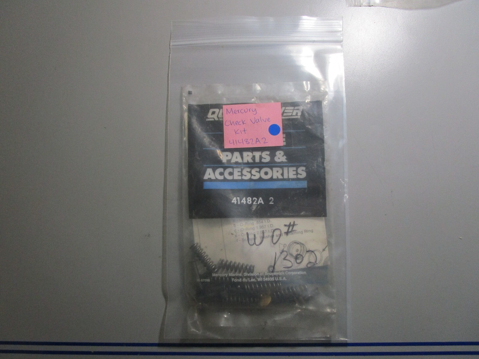 *NEW OEM* 0810 Mercury Quicksilver Check Valve Kit 41482A2