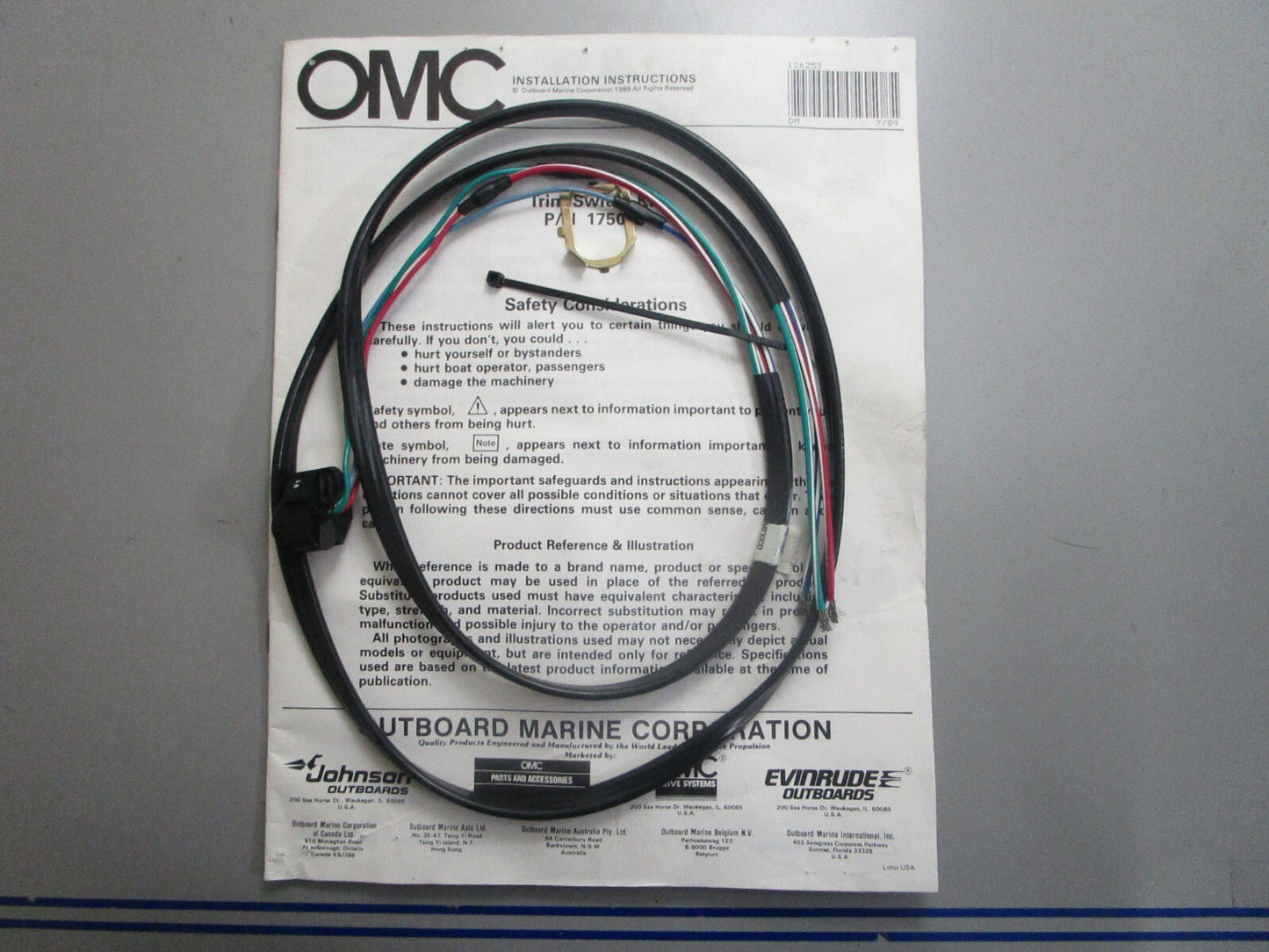 *NEW OEM* 0810 OMC Johnson Evinrude Trim Switch Kit 175079 0175073