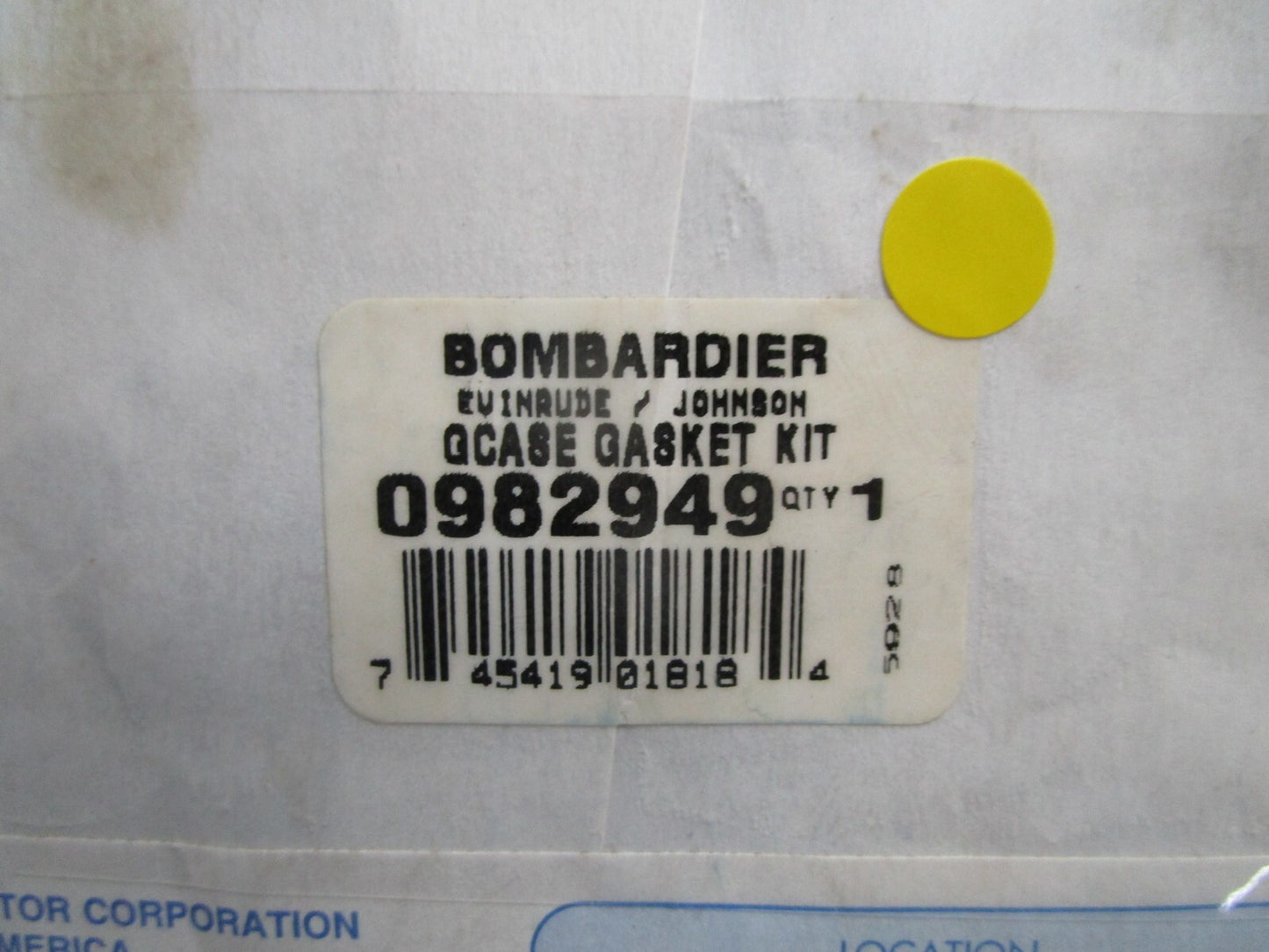 *NEW OEM* 0820 OMC Johnson Evinrude Gearcase Gasket Kit 982949 0982949