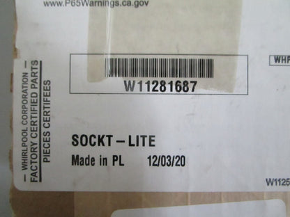NEW OEM W11281687 Whirlpool Range Oven Light Socket 0820