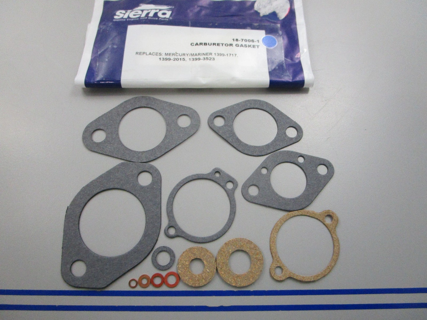 NEW 18-7006-1 Replaces: Mercury 1399-2015 1399-3523 Sierra Carb Gasket 0810