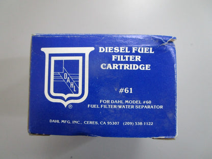 *NEW* 0810 Dahl Diesel Fuel Filter Cartridge #61