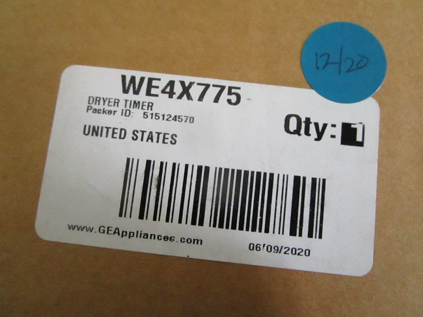 NEW OEM WE4X775 LG Dryer Timer 0820
