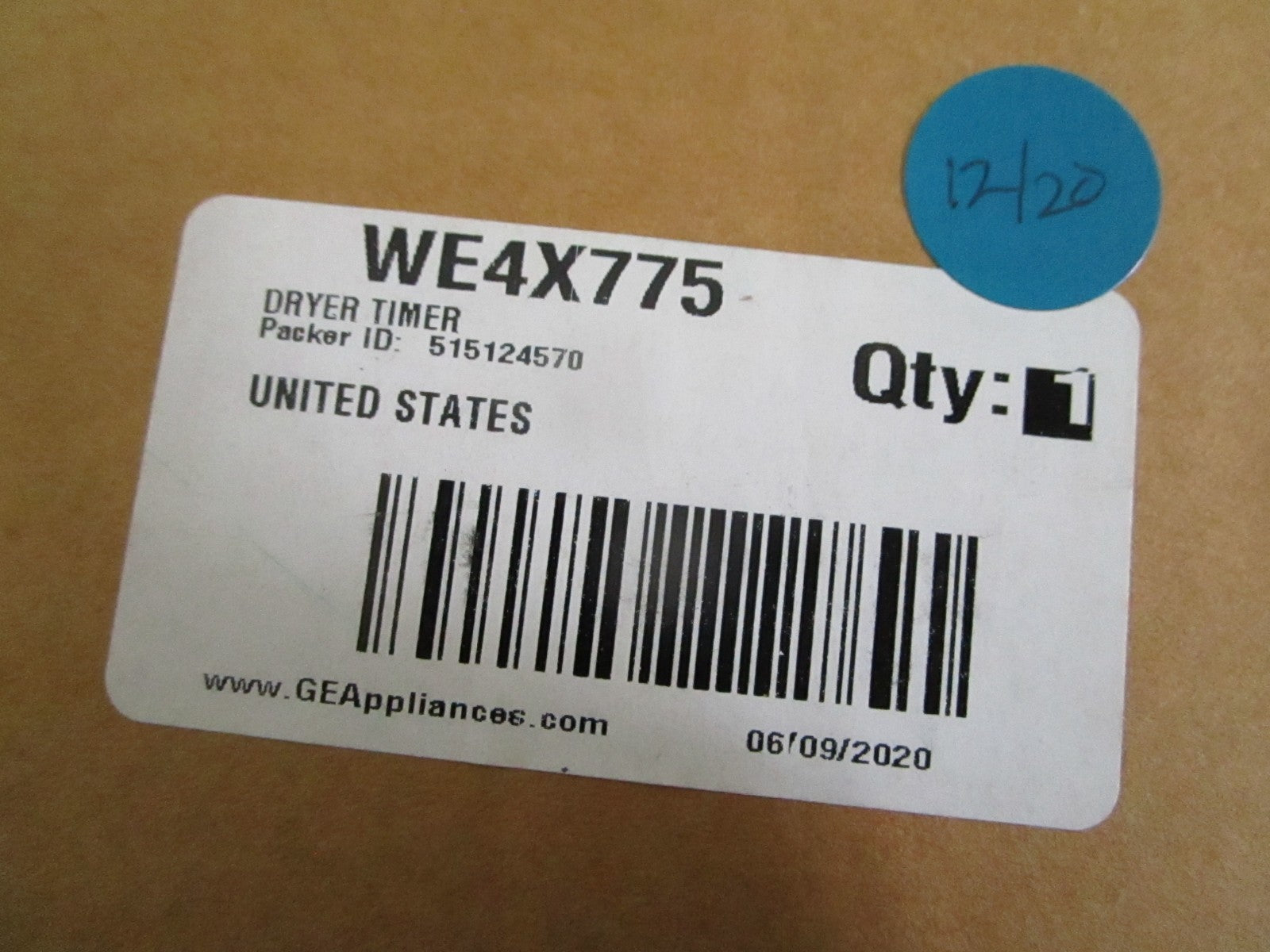 NEW OEM WE4X775 LG Dryer Timer 0820