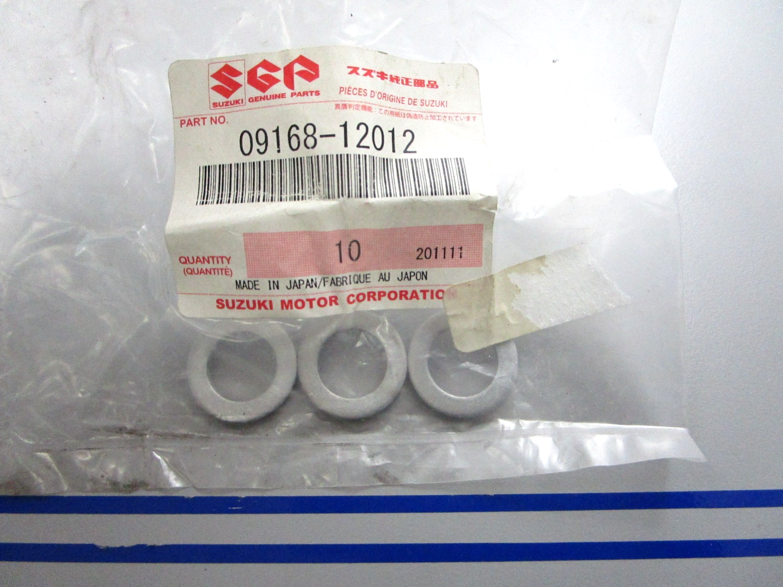 *NEW OEM* (LOT OF 3) 0810 Suzuki Oil Drain Plug Gasket 09168-12012
