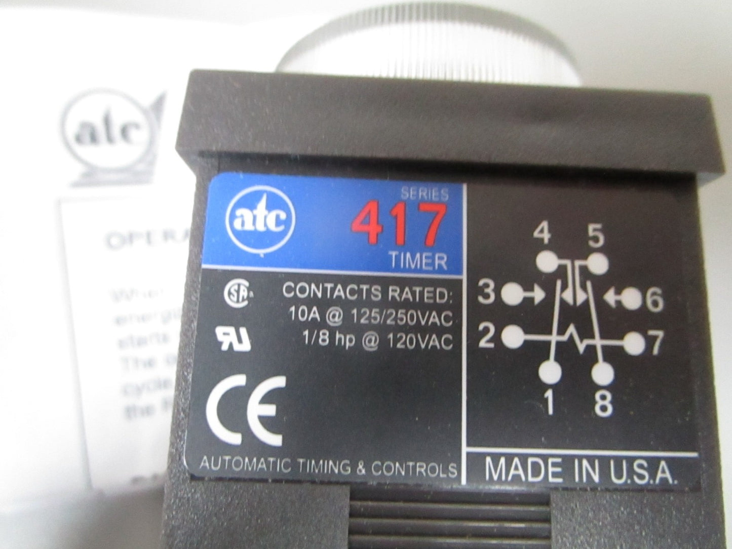 NEW OEM 417B-J01289-00 ATC 417 Series Time Delay Relay Timer 0720