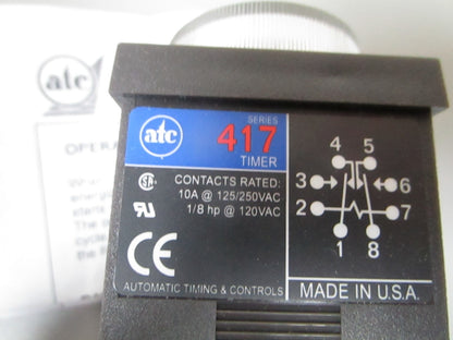 NEW OEM 417B-J01289-00 ATC 417 Series Time Delay Relay Timer 0720