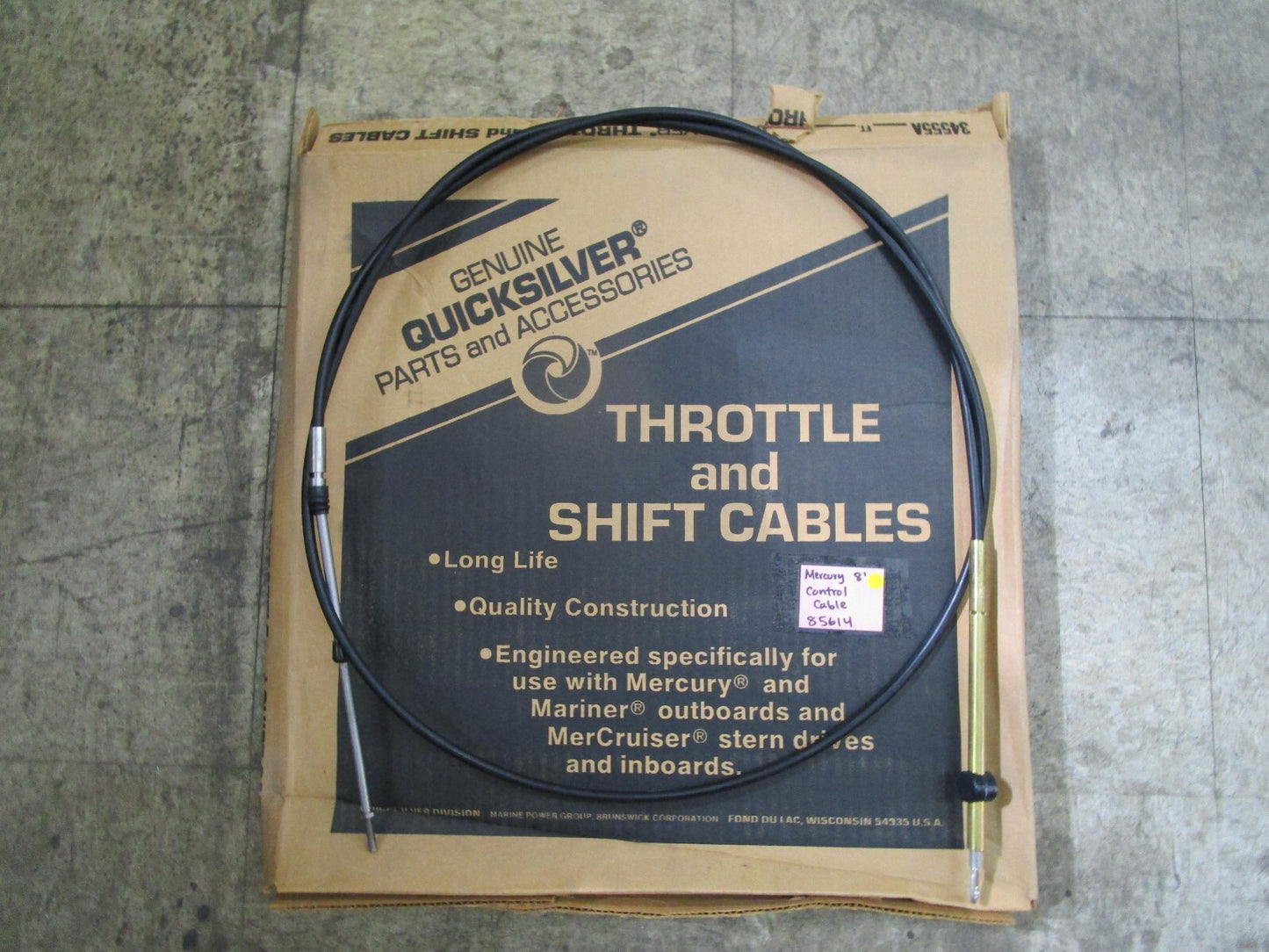 *NEW OEM* 0820 Mercury Quicksilver 8' Control Cable 85614-8 856148