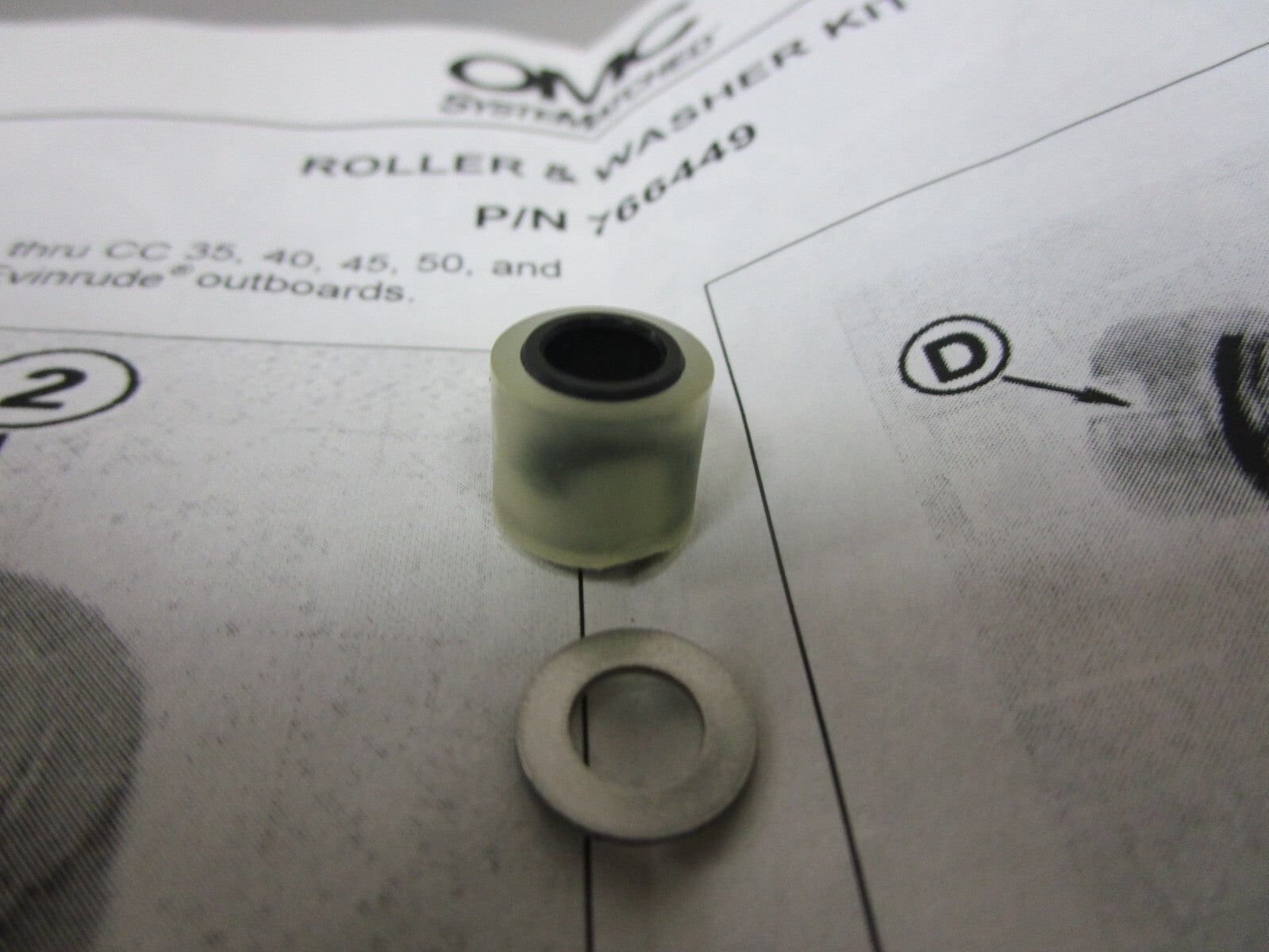 *NEW OEM* 0810 OMC Johnson Evinrude Roller & Washer Kit 766449 0766449