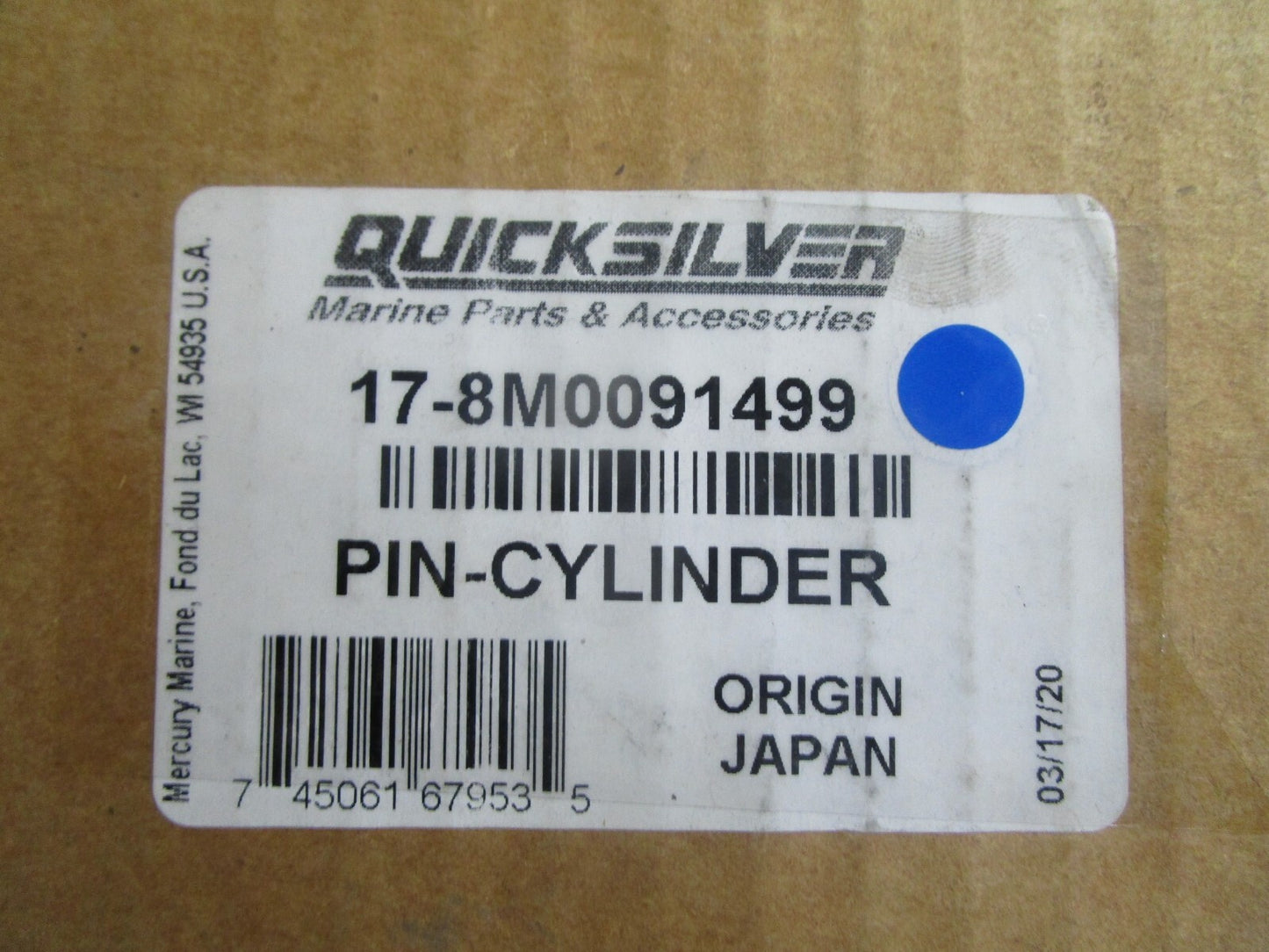 *NEW OEM* 0810 Mercury Quicksilver Cylinder Pin 17-8M0091499