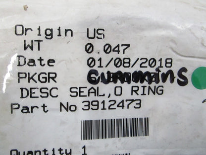 NEW OEM 3912473 Cummins O-Ring Seal 0810