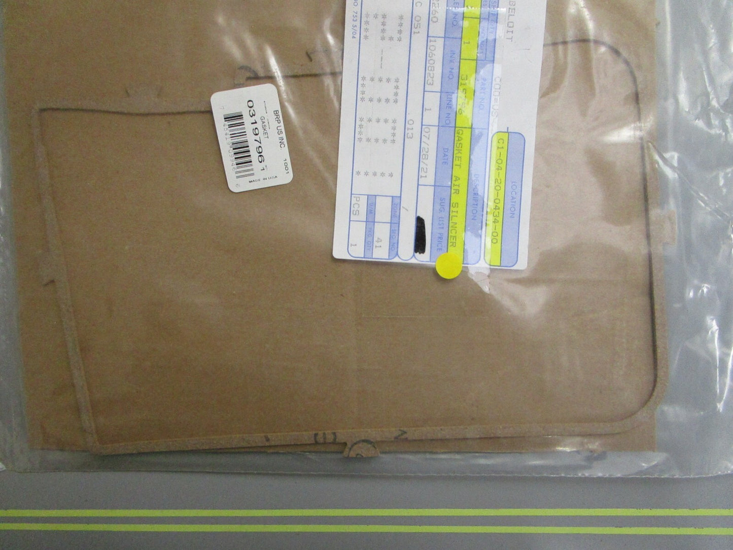 *NEW OEM* 0820 OMC Johnson Evinrude Air Silencer Gasket 319796 0319796