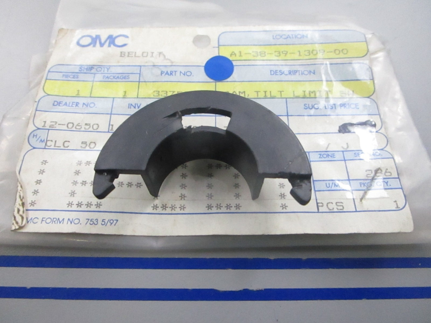 NEW OEM 337591 0337591 OMC Johnson Evinrude Limit Switch Cam 0810