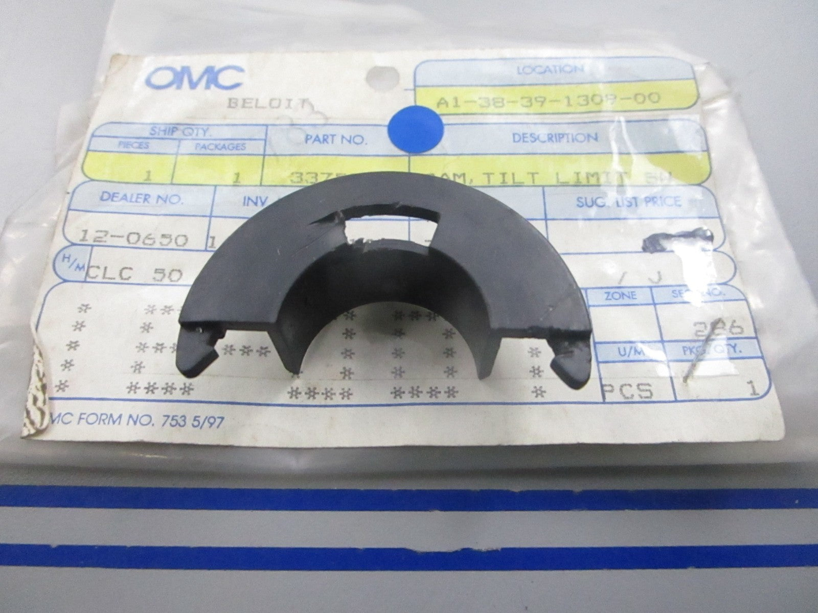 NEW OEM 337591 0337591 OMC Johnson Evinrude Limit Switch Cam 0810