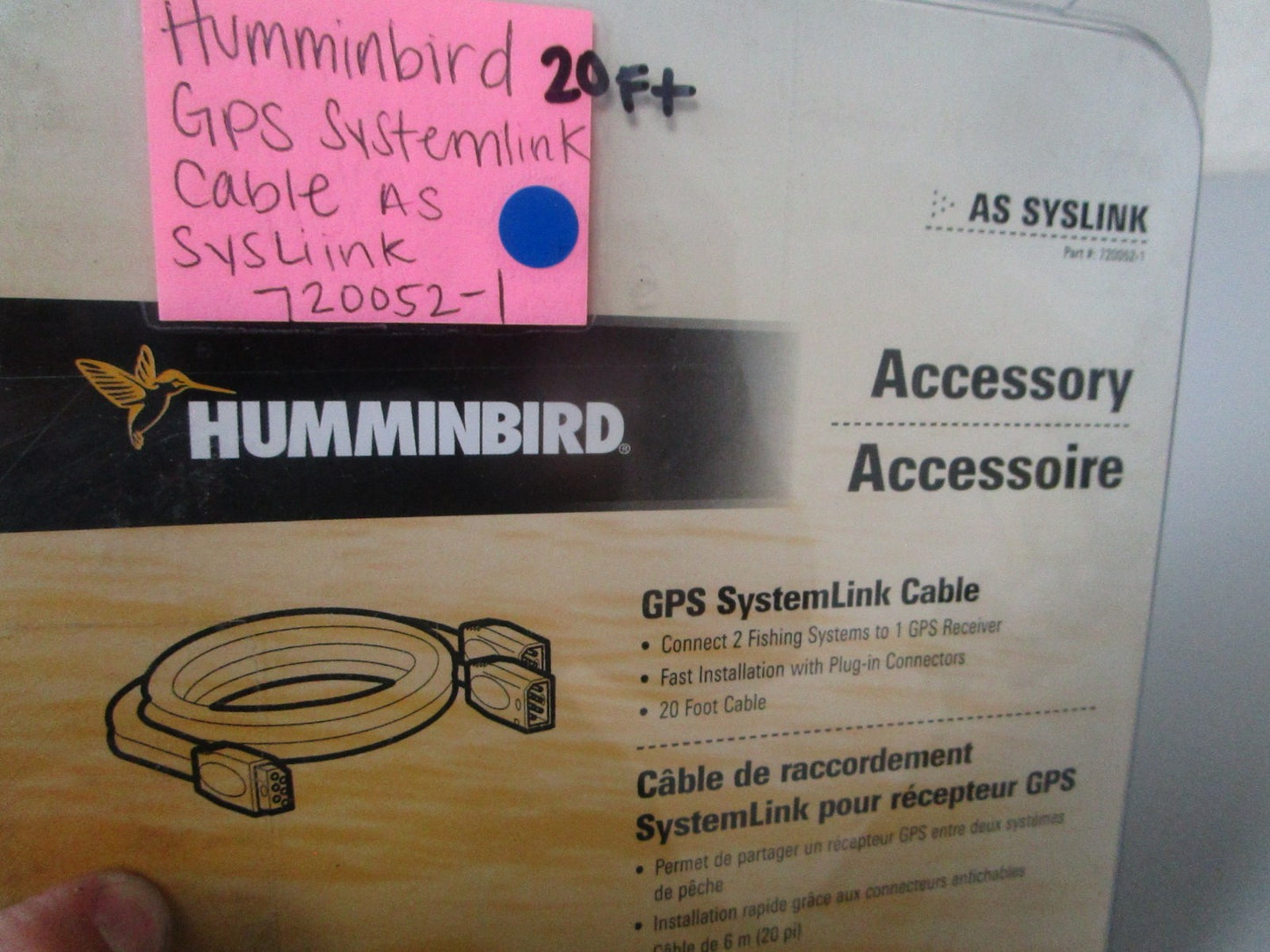 NEW OEM 720052-1 Humminbird 20' Ft GPS System Link Cable As Syslink 0720