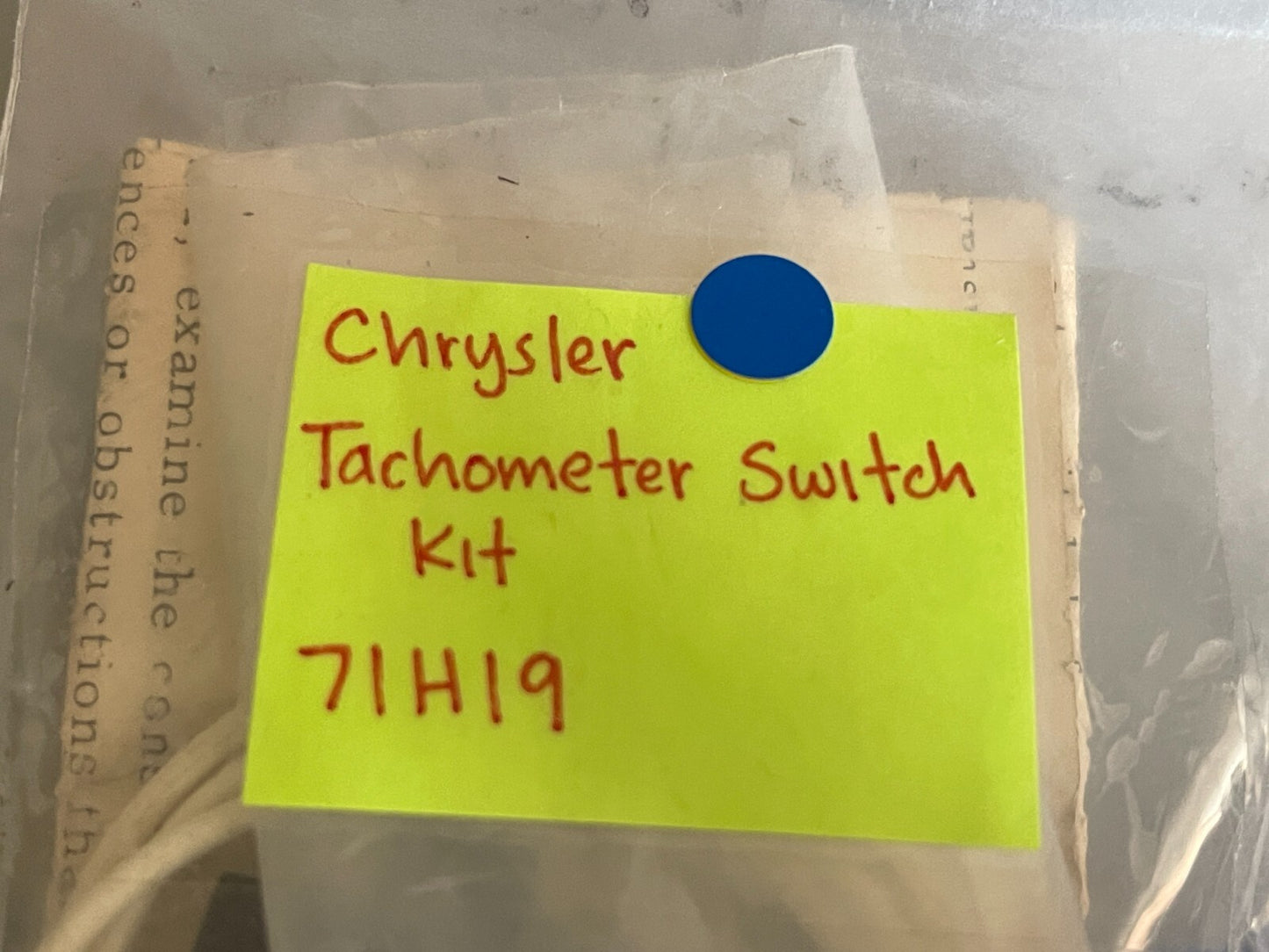 *NEW OEM* 0810 Chrysler Tachometer Switch Kit 71H19