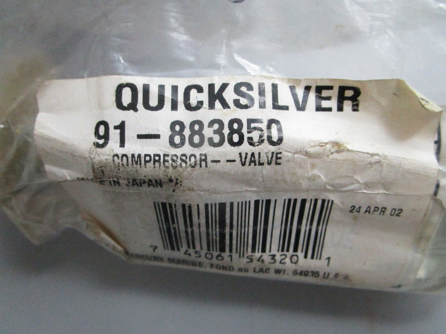 *NEW OEM* 0820 Mercury Quicksilver Valve Compressor 91-883850