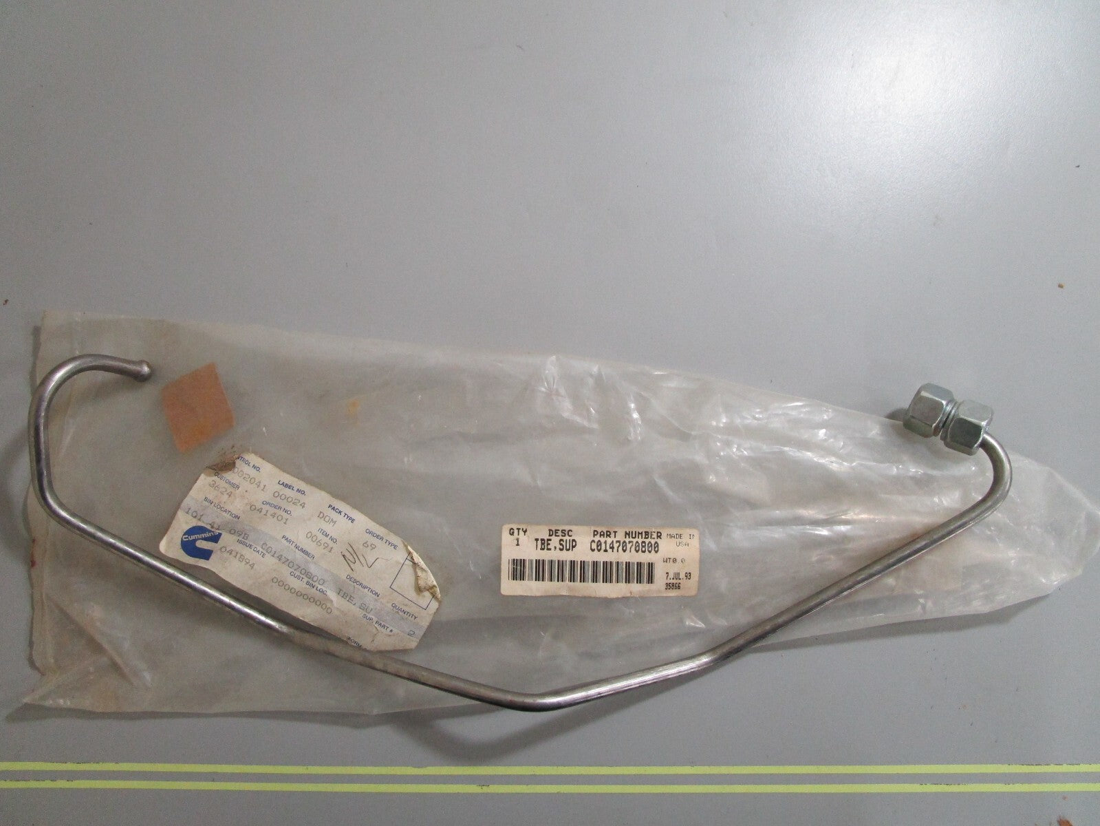 *NEW* 0810 Cummins Fuel Supply Tube C0147070800