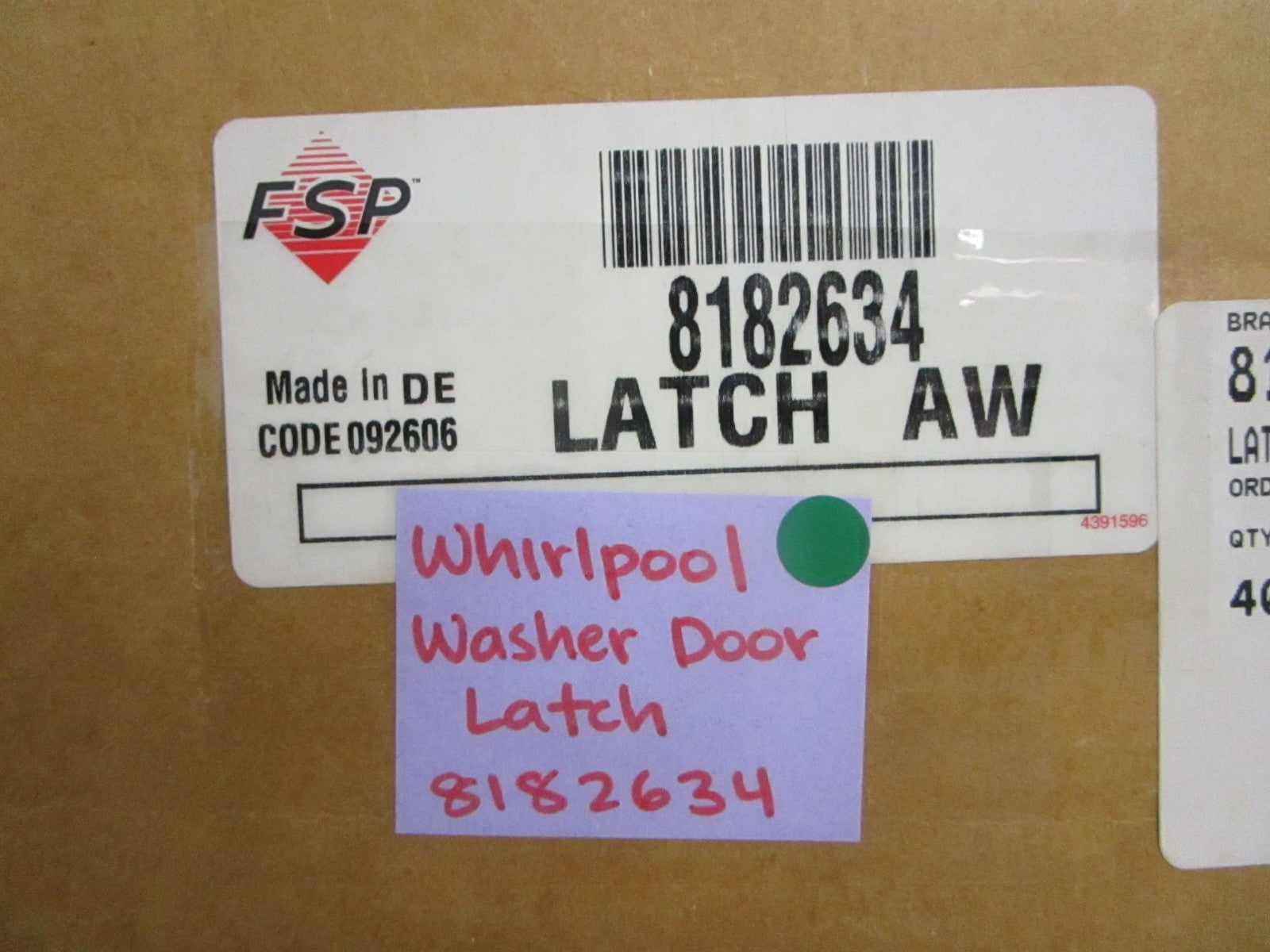 NEW OEM 8182634 Whirlpool FSP Washer Door Latch 0820