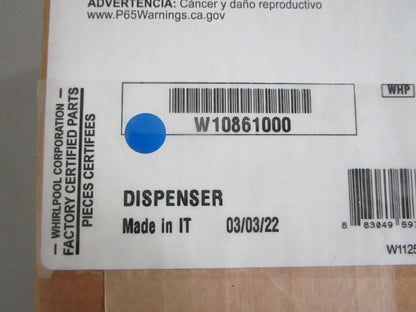 *NEW OEM* 0820 Whirlpool Dishwasher Detergent Dispenser W10861000