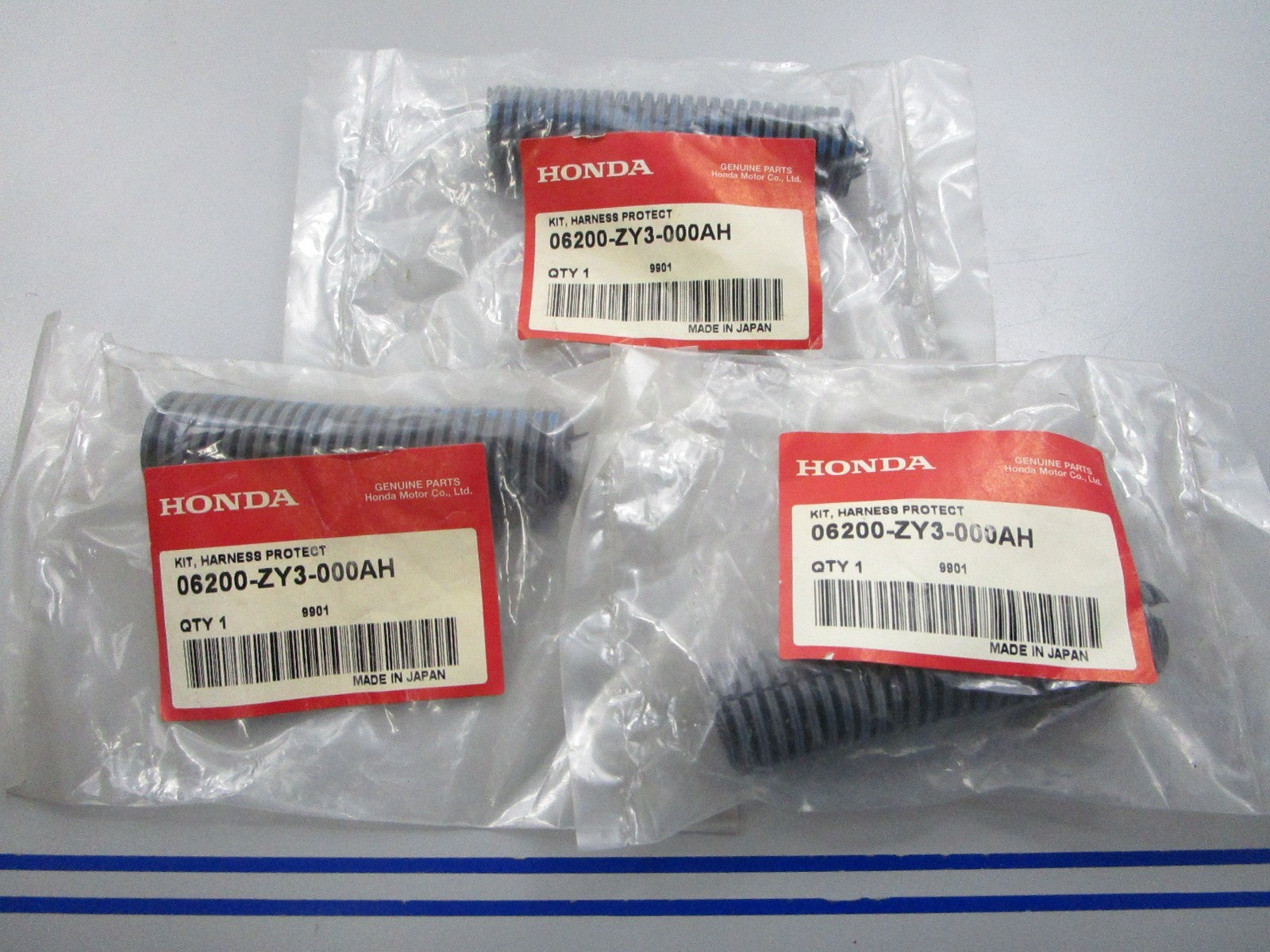NEW OEM (LOT OF 3) 06200-ZY3-000AH Honda Harness Protect Kit 0810