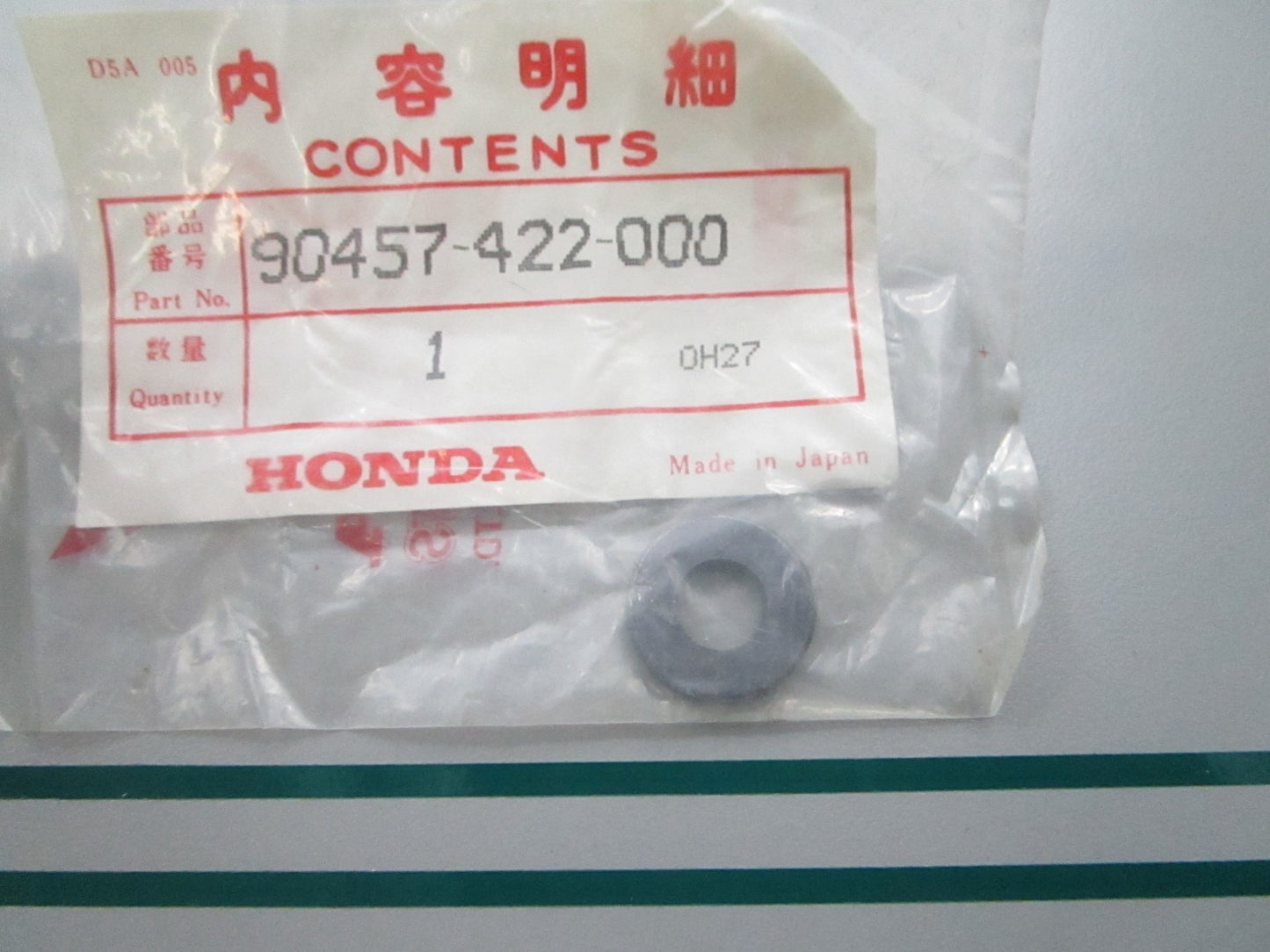 NEW OEM 90457-422-000 Honda Washer 0810