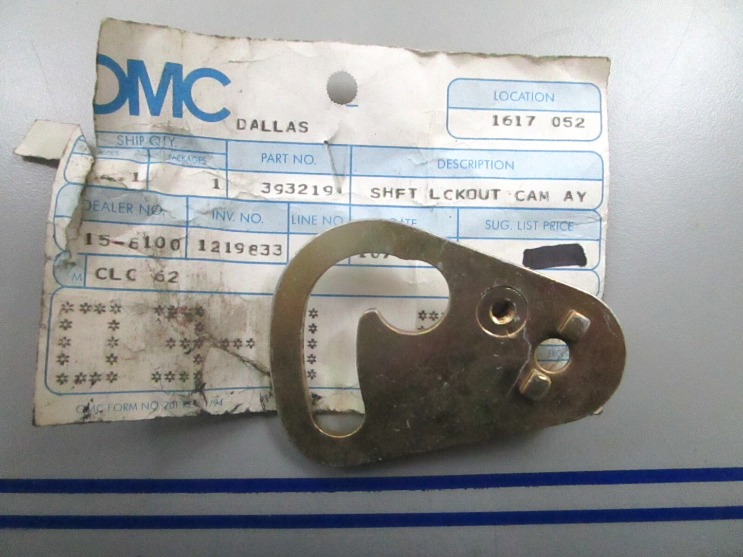 *NEW OEM* 0810 OMC Johnson Evinrude Shift Lockout Cam 393219 0393219