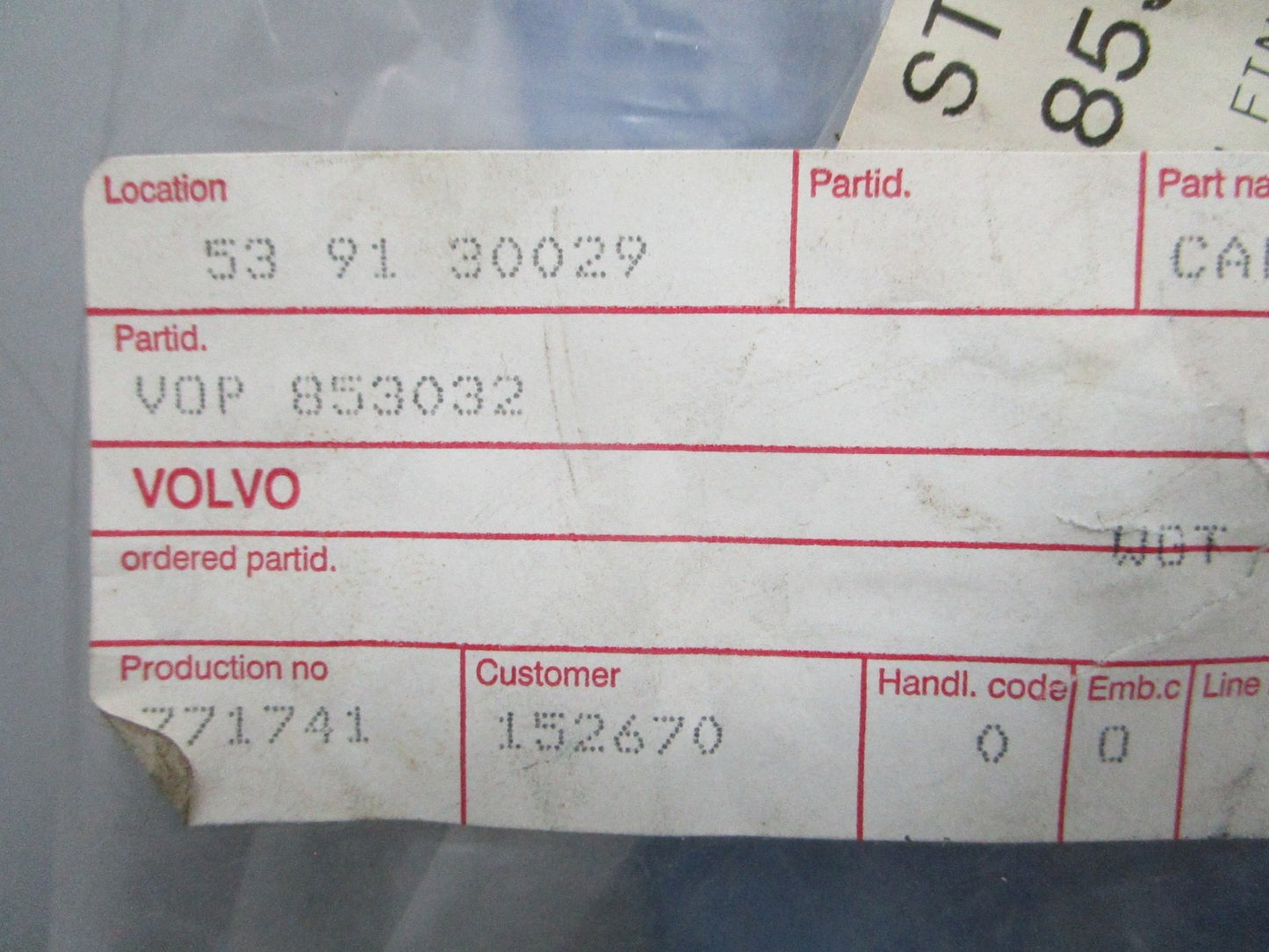 *NEW OEM* 0820 Volvo Penta Harness 853032