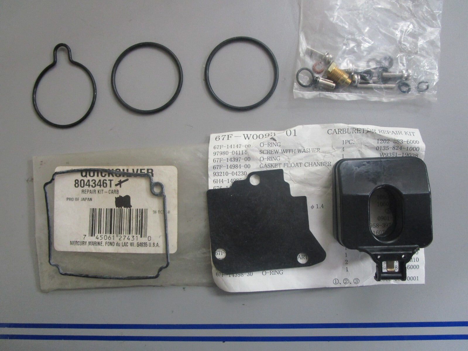 *NEW OEM* 0820 Mercury Quicksilver Carburetor Repair Kit 804346T1